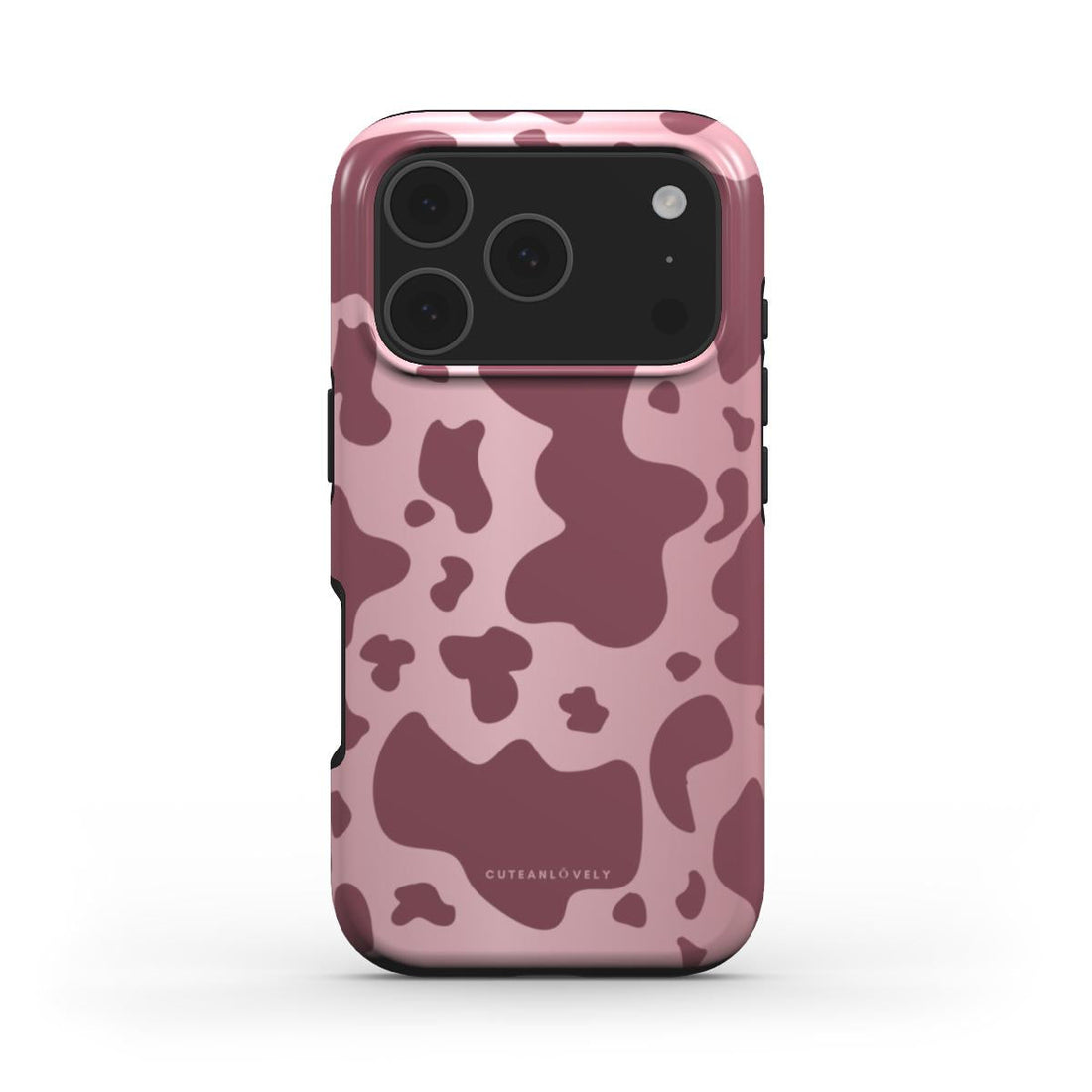 CUTEANLOVELY - Rose Cow Print MagSafe iPhone Case