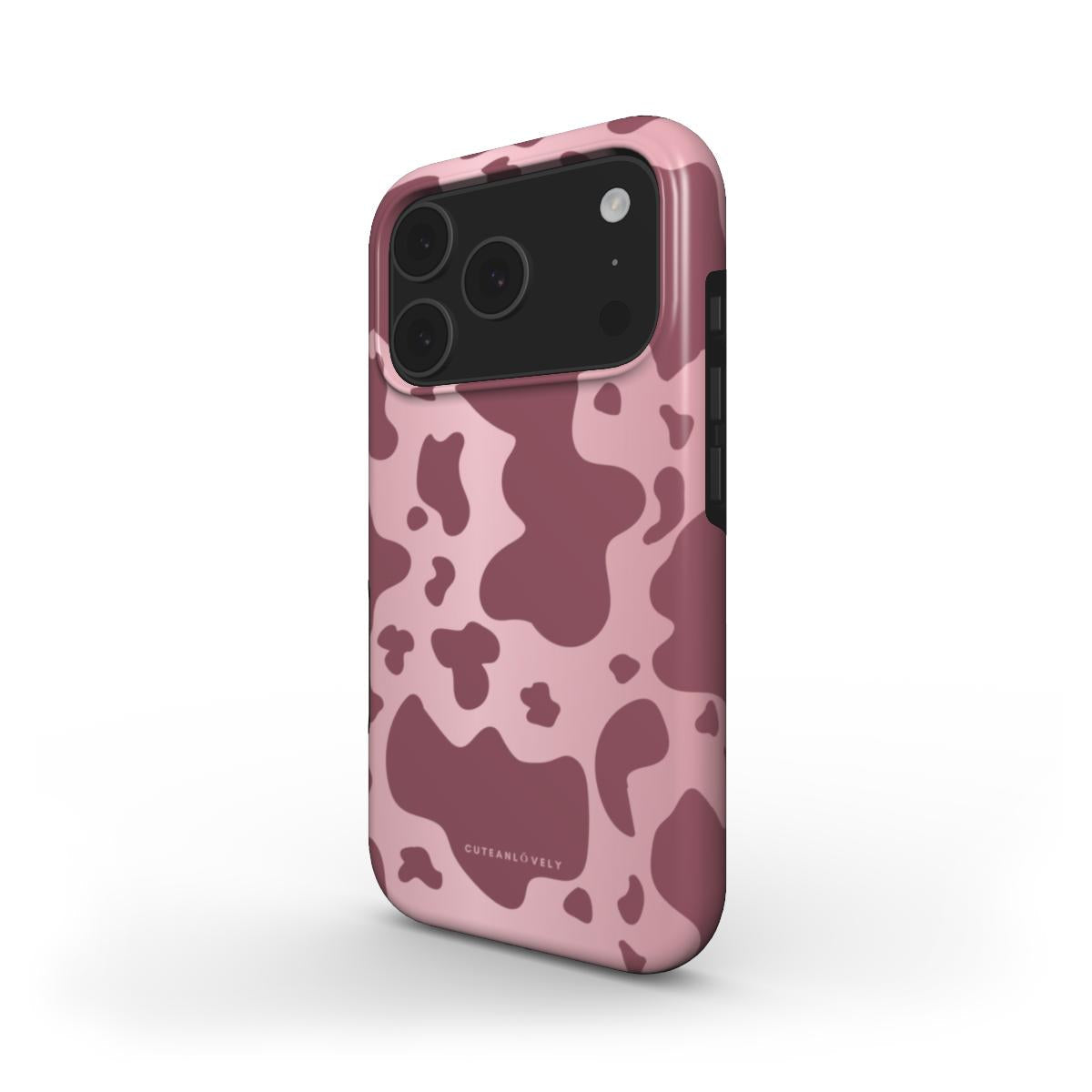 CUTEANLOVELY - Rose Cow Print MagSafe iPhone Case