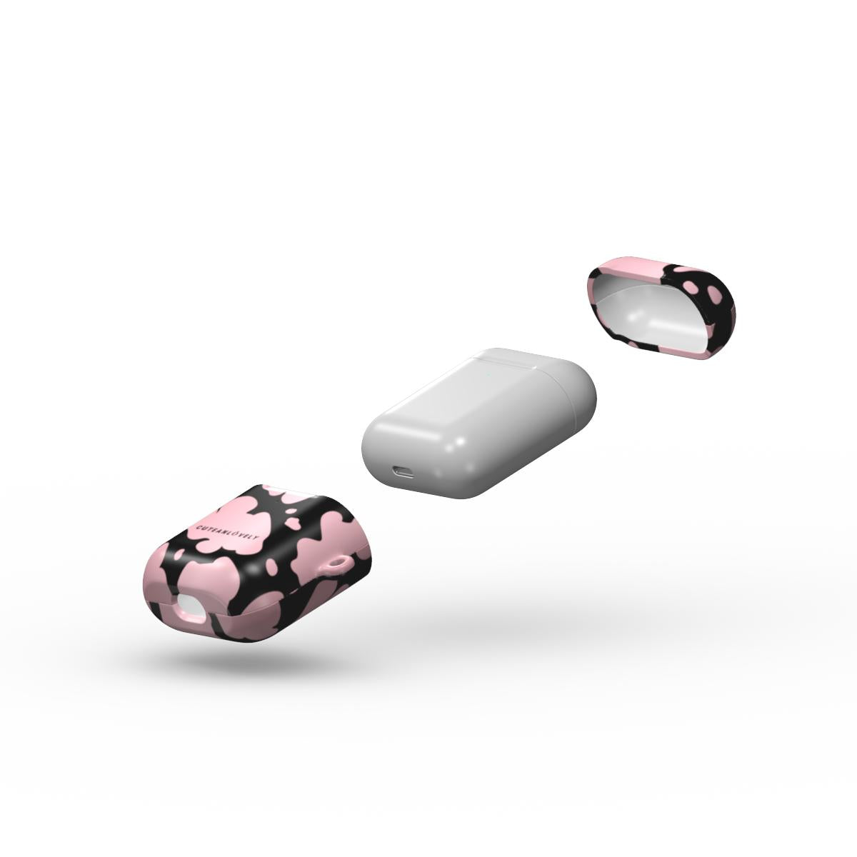 CUTEANLOVELY - Blush Cow Print AirPods Case