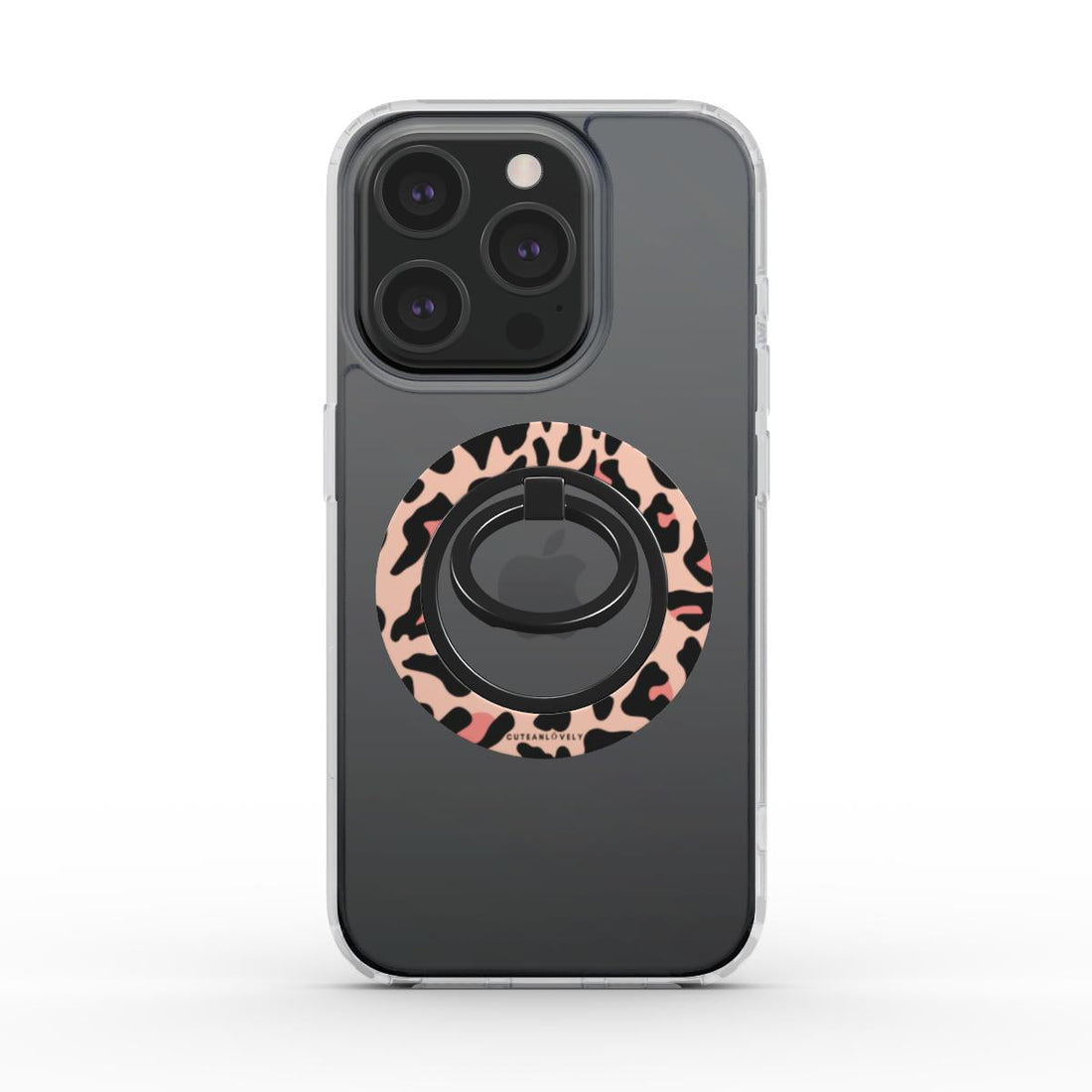 CUTEANLOVELY - Blush Leopard Magnetic Phone Grip