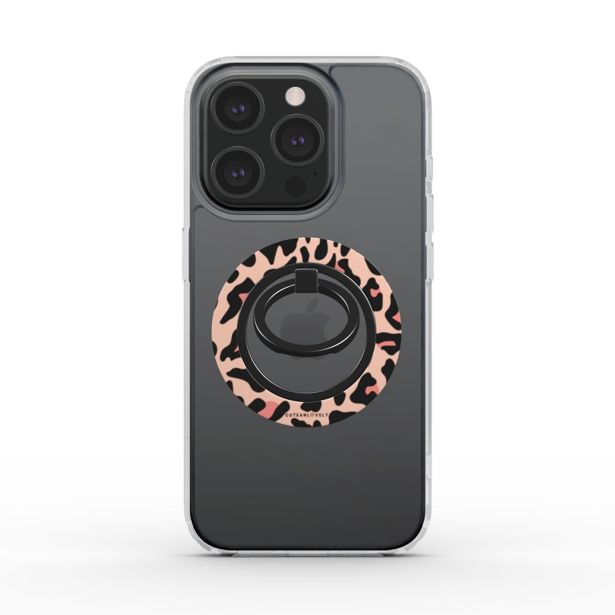 CUTEANLOVELY - Blush Leopard Magnetic Phone Grip