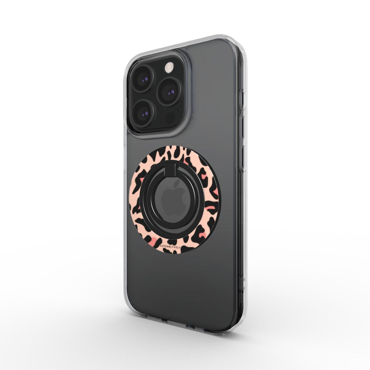 CUTEANLOVELY - Blush Leopard Magnetic Phone Grip