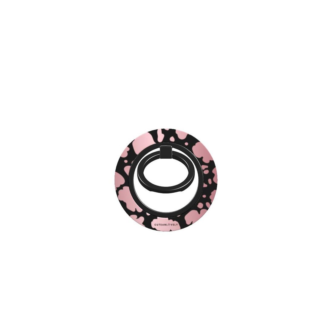 CUTEANLOVELY - Blush Cow Print Magnetic Phone Grip