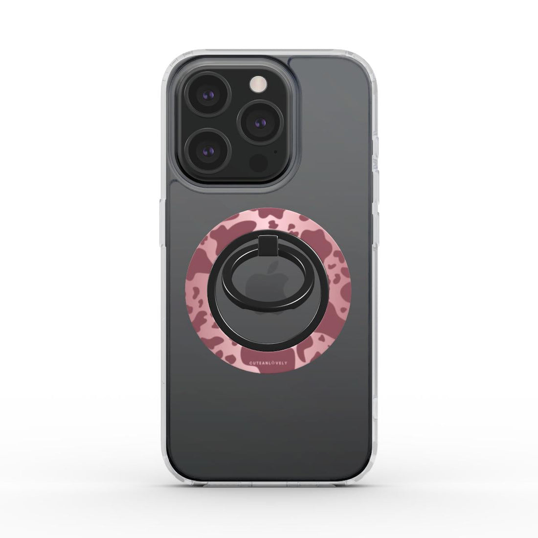 CUTEANLOVELY - Rosé Cow Print Magnetic Phone Grip
