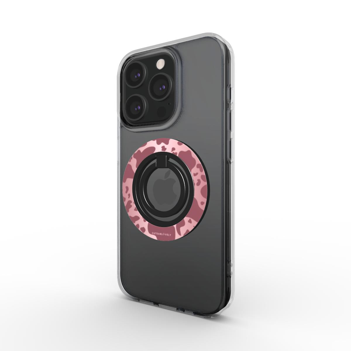 CUTEANLOVELY - Rosé Cow Print Magnetic Phone Grip