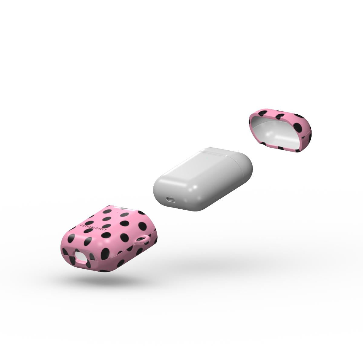 CUTEANLOVELY - Pink Polka Dot AirPods Case