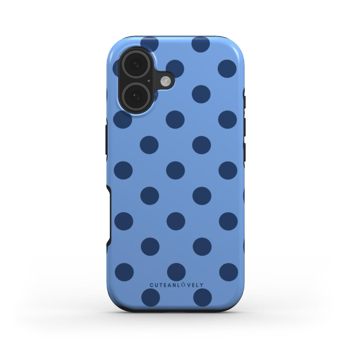 CUTEANLOVELY - Blue Polka Dot MagSafe iPhone Case