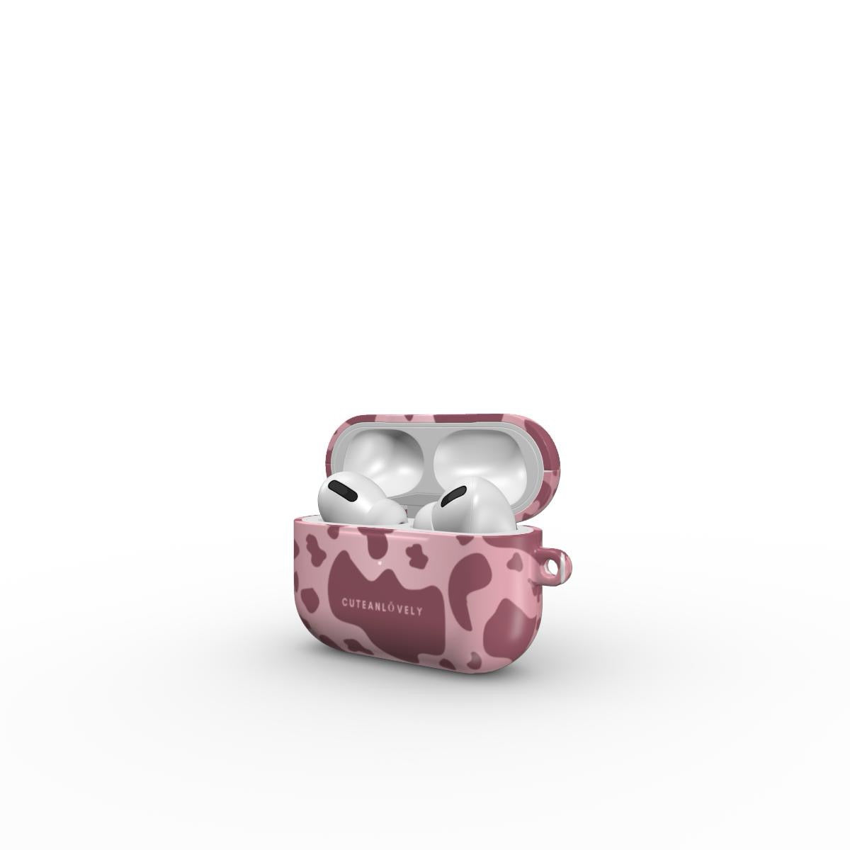 CUTEANLOVELY - Rosé Cow Print AirPods Case