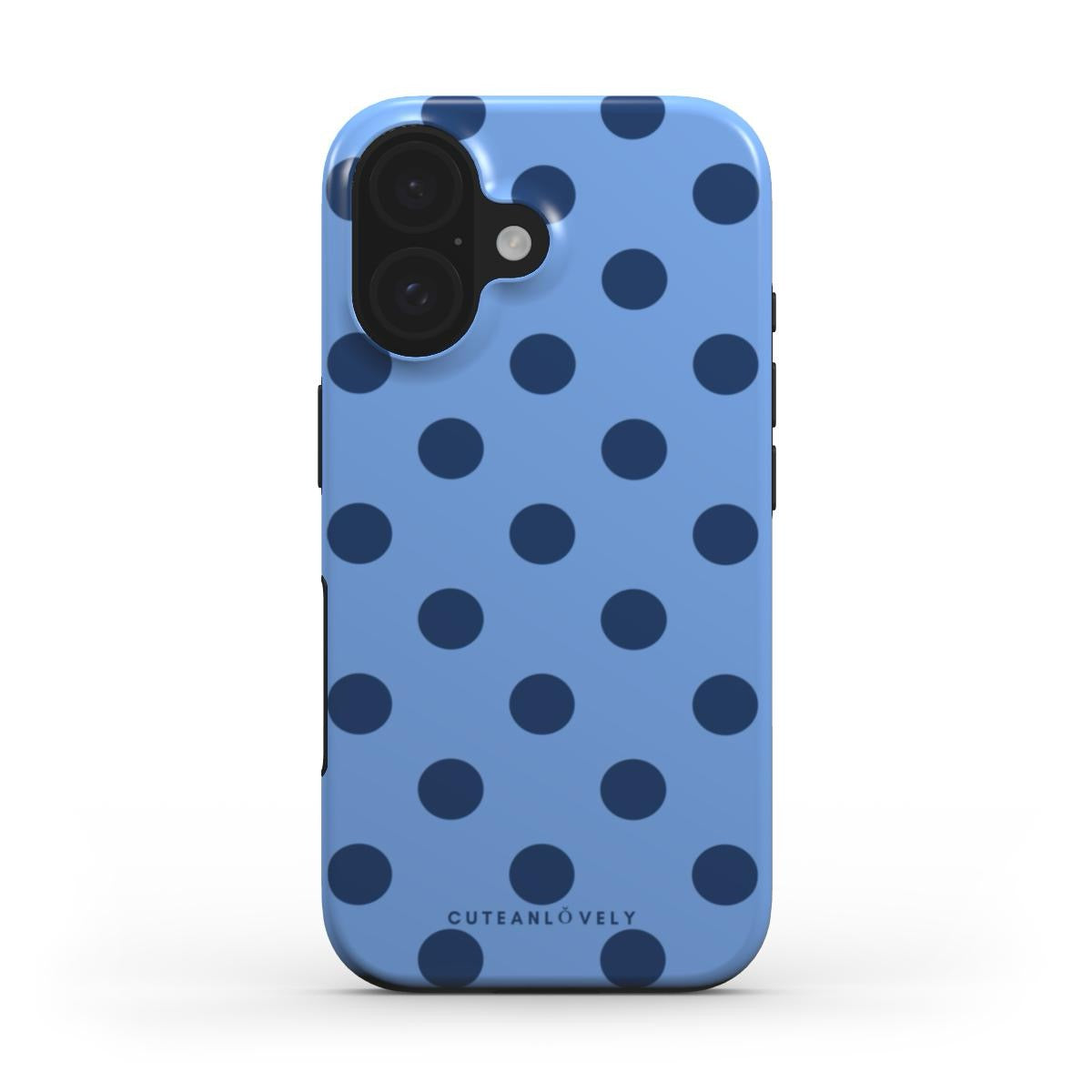 CUTEANLOVELY - Blue Polka Dot MagSafe iPhone Case
