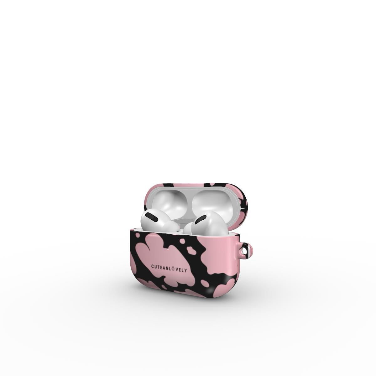 CUTEANLOVELY - Blush Cow Print AirPods Case
