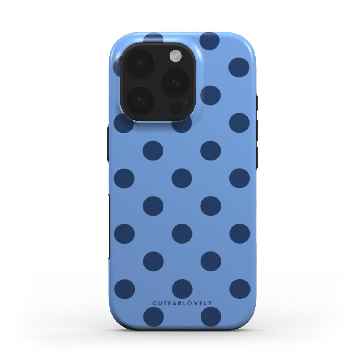 CUTEANLOVELY - Blue Polka Dot MagSafe iPhone Case