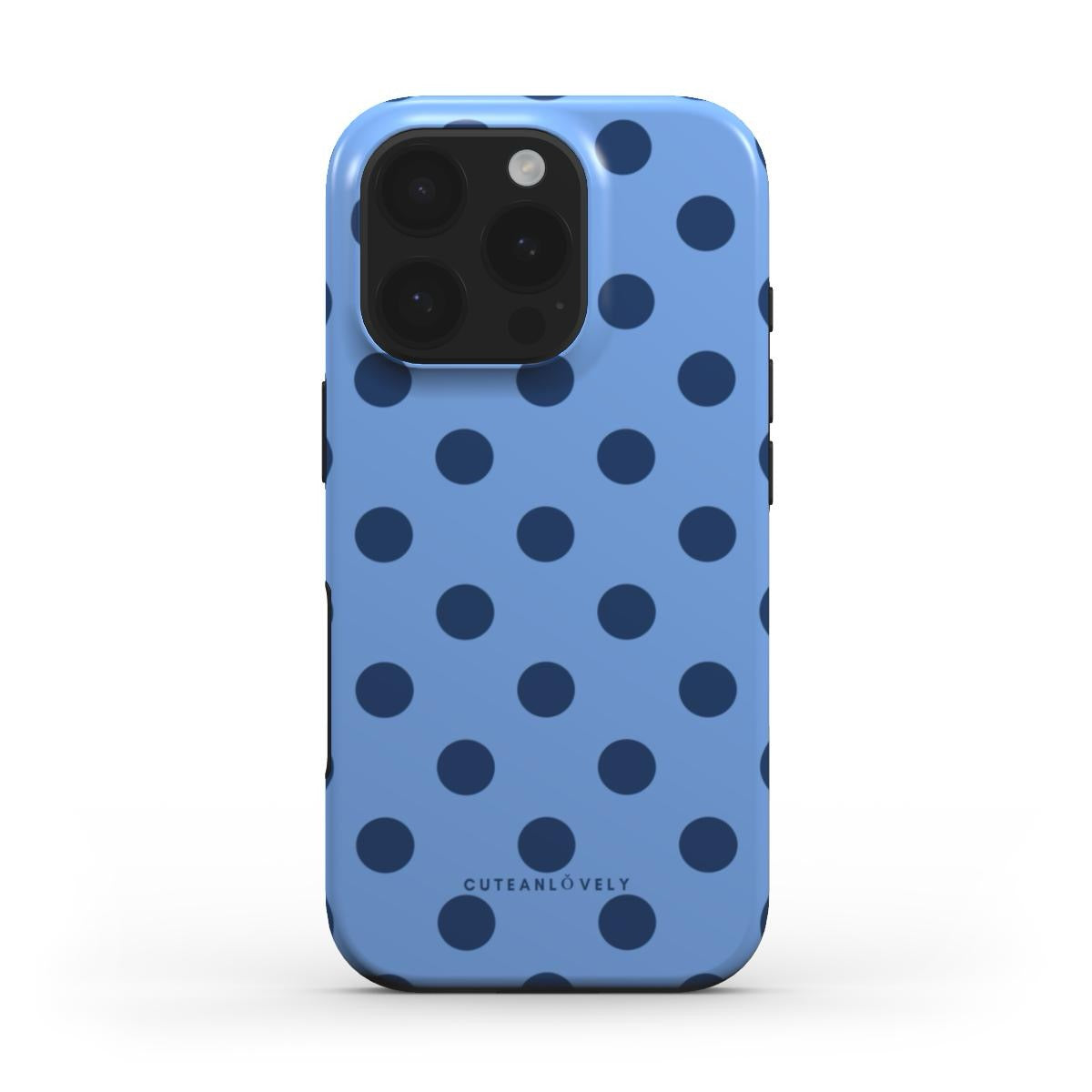 CUTEANLOVELY - Blue Polka Dot MagSafe iPhone Case
