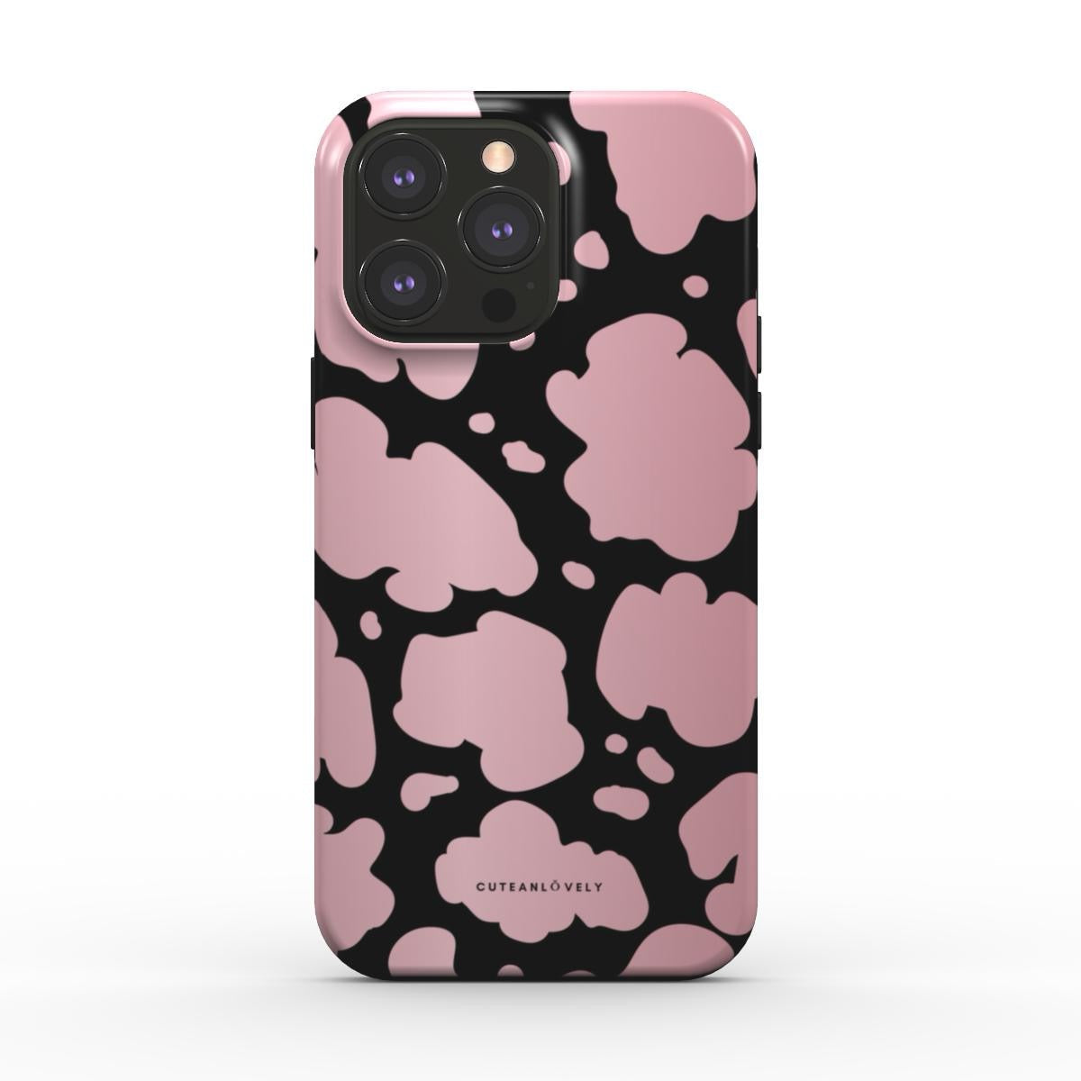 CUTEANLOVELY - Blush Cow Print MagSafe iPhone Case