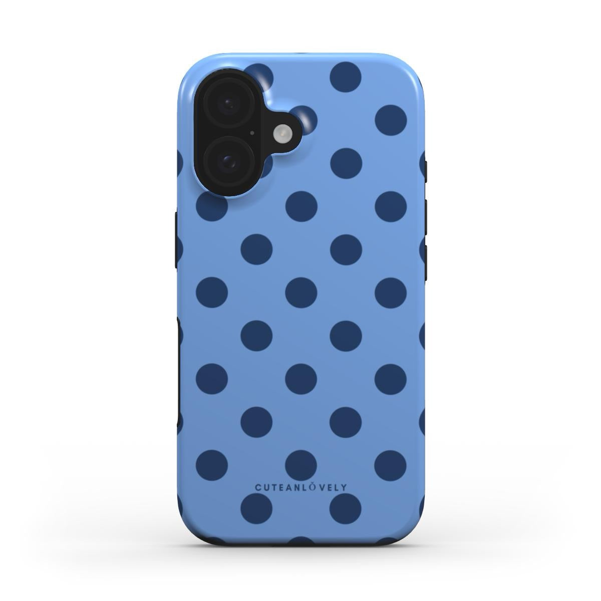 CUTEANLOVELY - Blue Polka Dot MagSafe iPhone Case