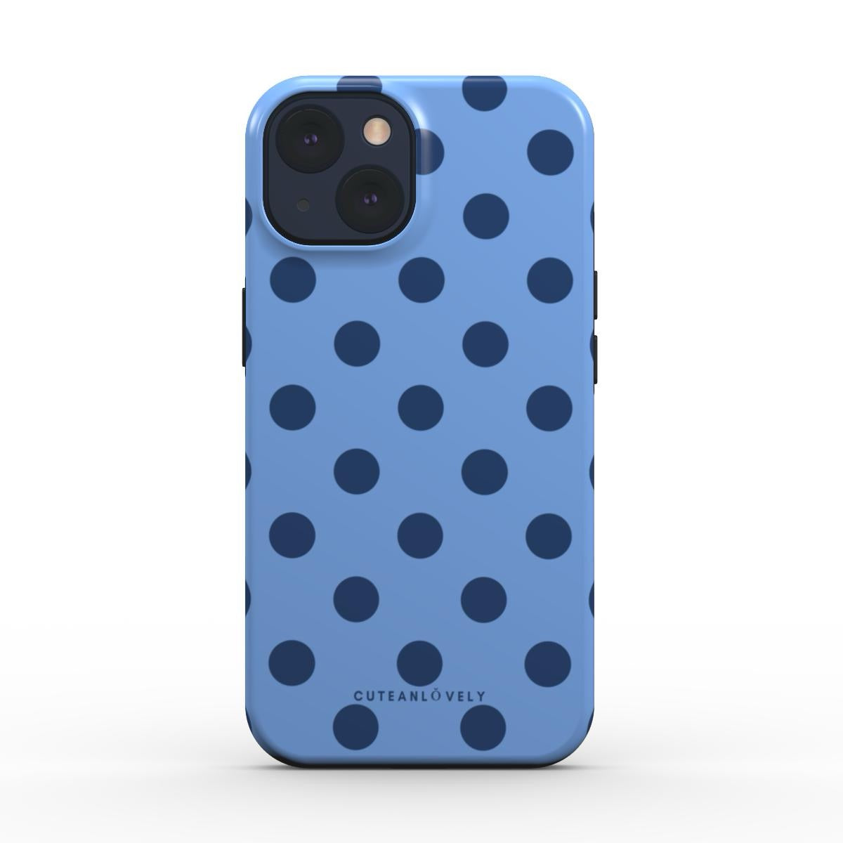CUTEANLOVELY - Blue Polka Dot MagSafe iPhone Case