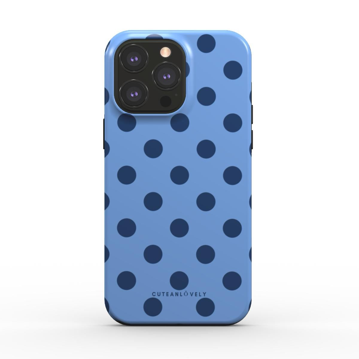 CUTEANLOVELY - Blue Polka Dot MagSafe iPhone Case