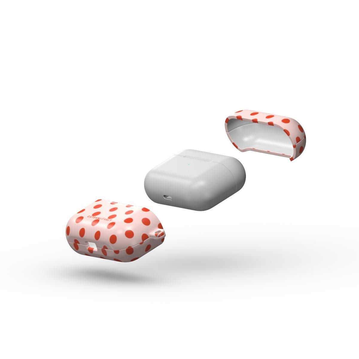 CUTEANLOVELY - Blush Red Polka Dot AirPods Case