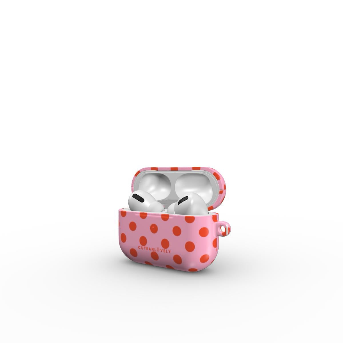 CUTEANLOVELY - Pink Red Polka Dot AirPods Case