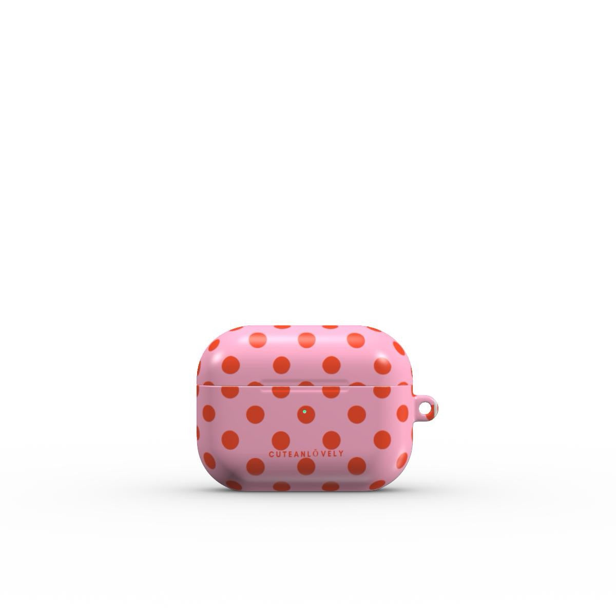 CUTEANLOVELY - Pink Red Polka Dot AirPods Case