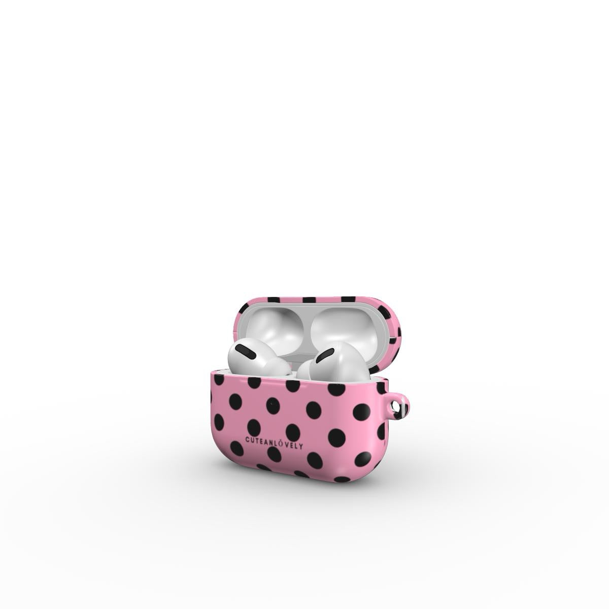 CUTEANLOVELY - Pink Polka Dot AirPods Case
