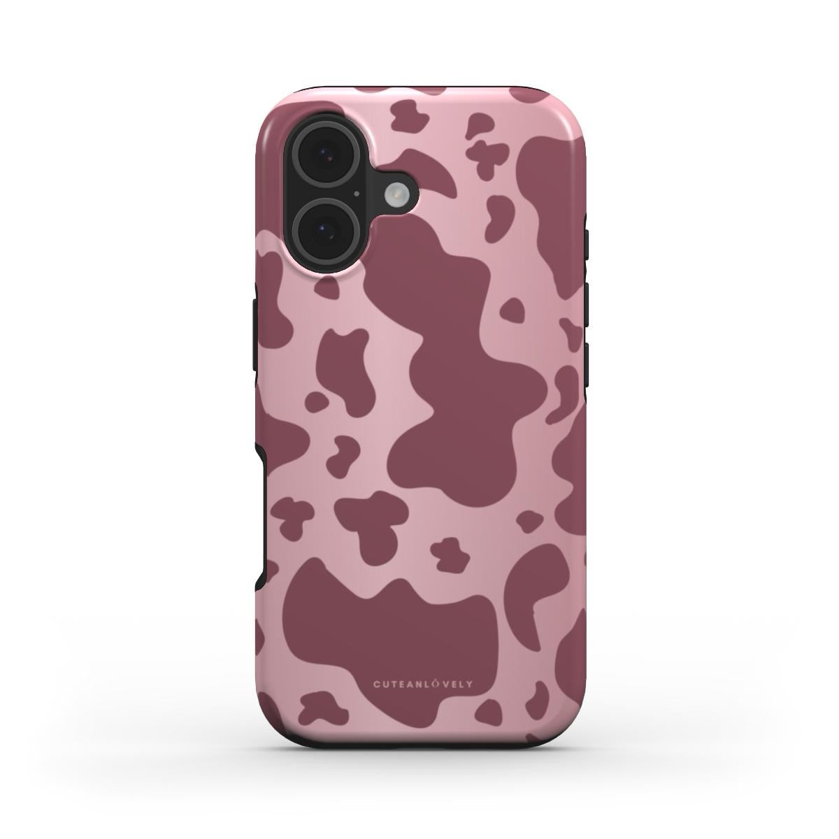 CUTEANLOVELY - Rose Cow Print MagSafe iPhone Case