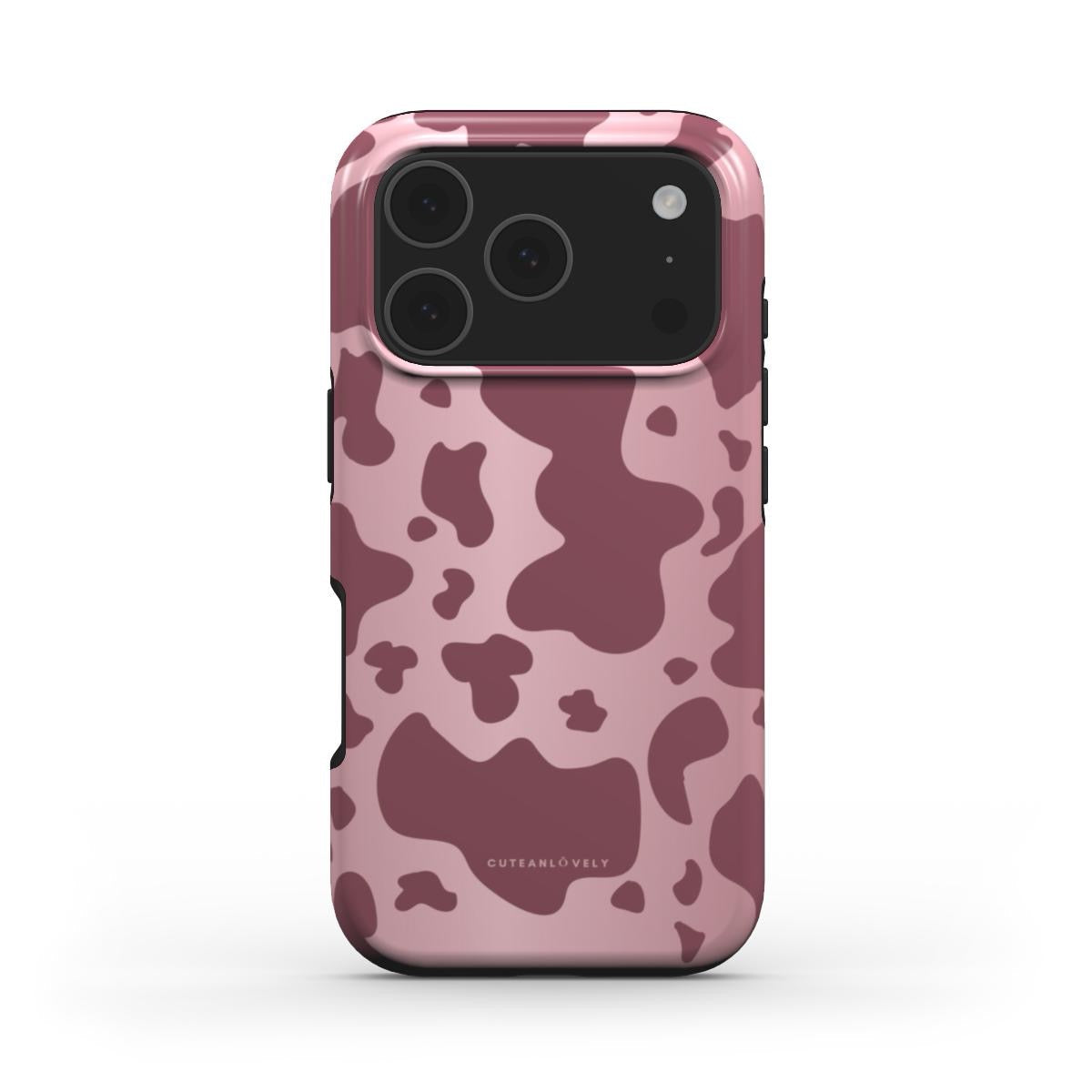 CUTEANLOVELY - Rose Cow Print MagSafe iPhone Case