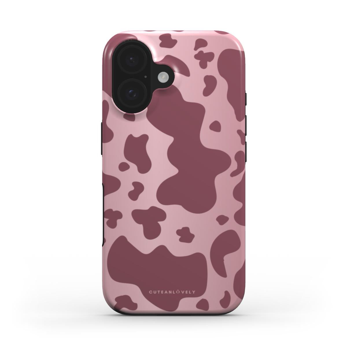 CUTEANLOVELY - Rose Cow Print MagSafe iPhone Case
