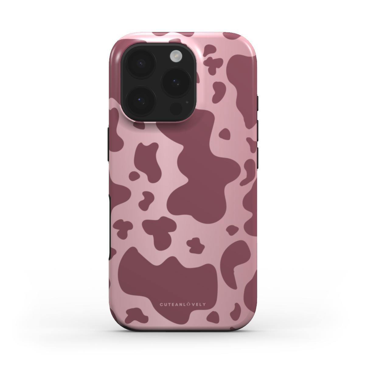 CUTEANLOVELY - Rose Cow Print MagSafe iPhone Case