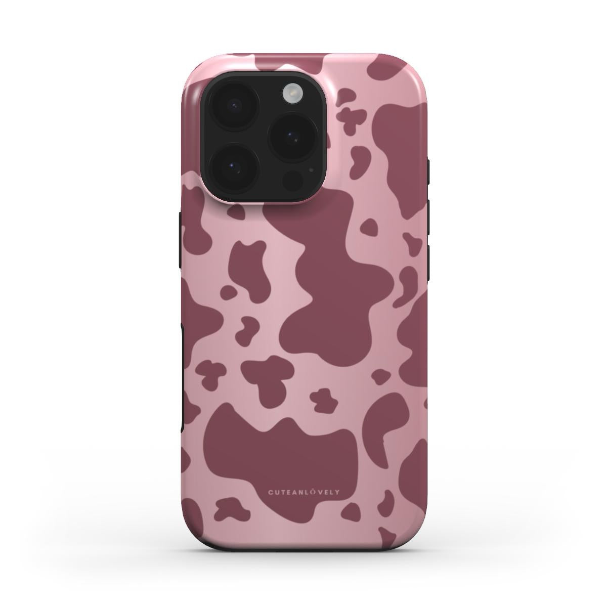 CUTEANLOVELY - Rose Cow Print MagSafe iPhone Case