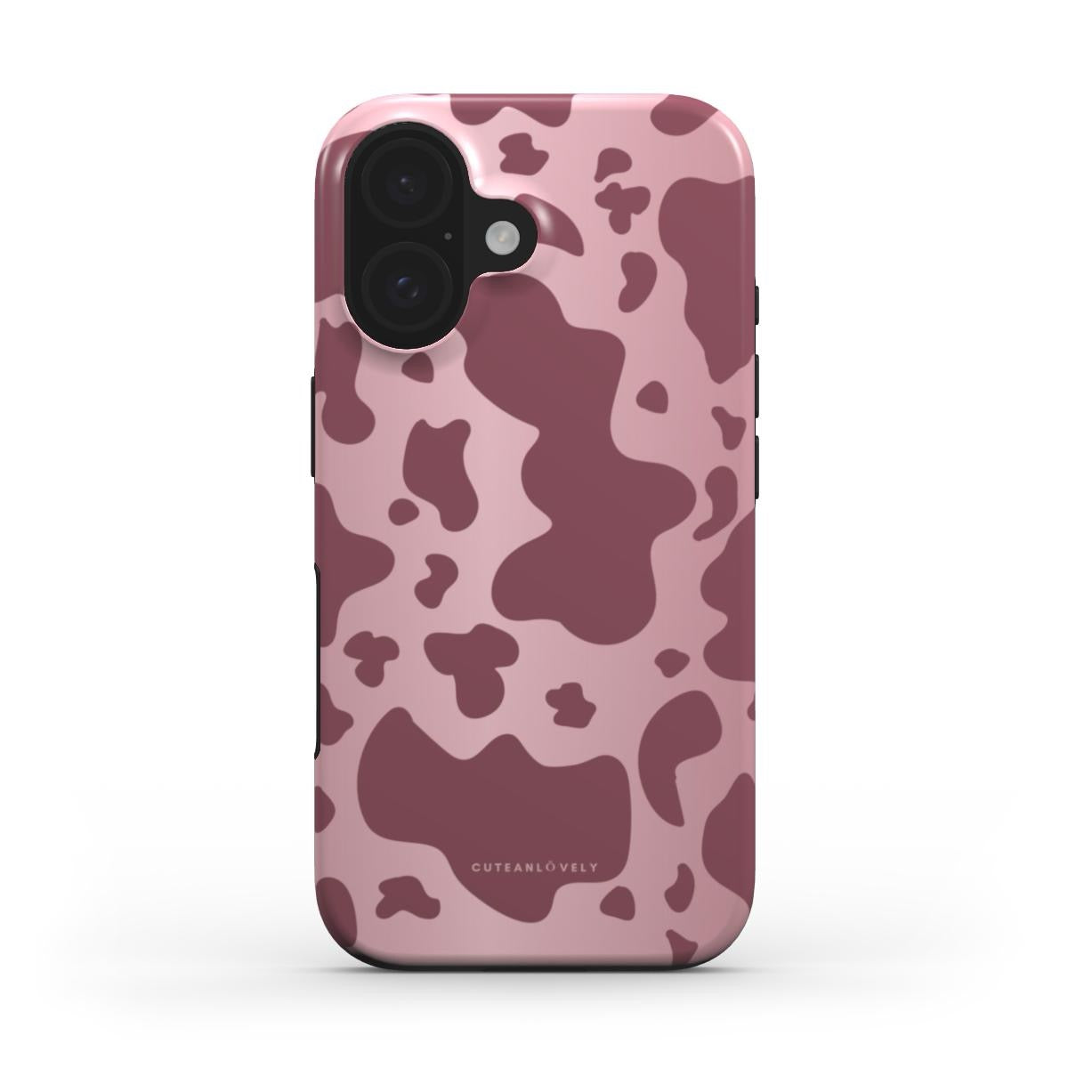 CUTEANLOVELY - Rose Cow Print MagSafe iPhone Case