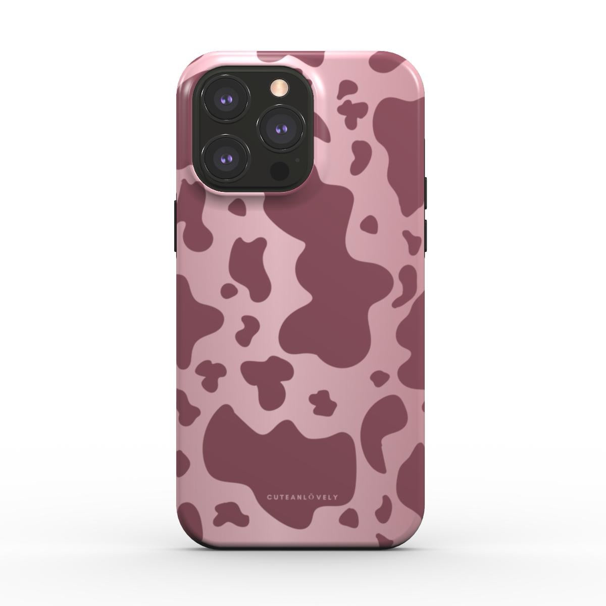 CUTEANLOVELY - Rose Cow Print MagSafe iPhone Case