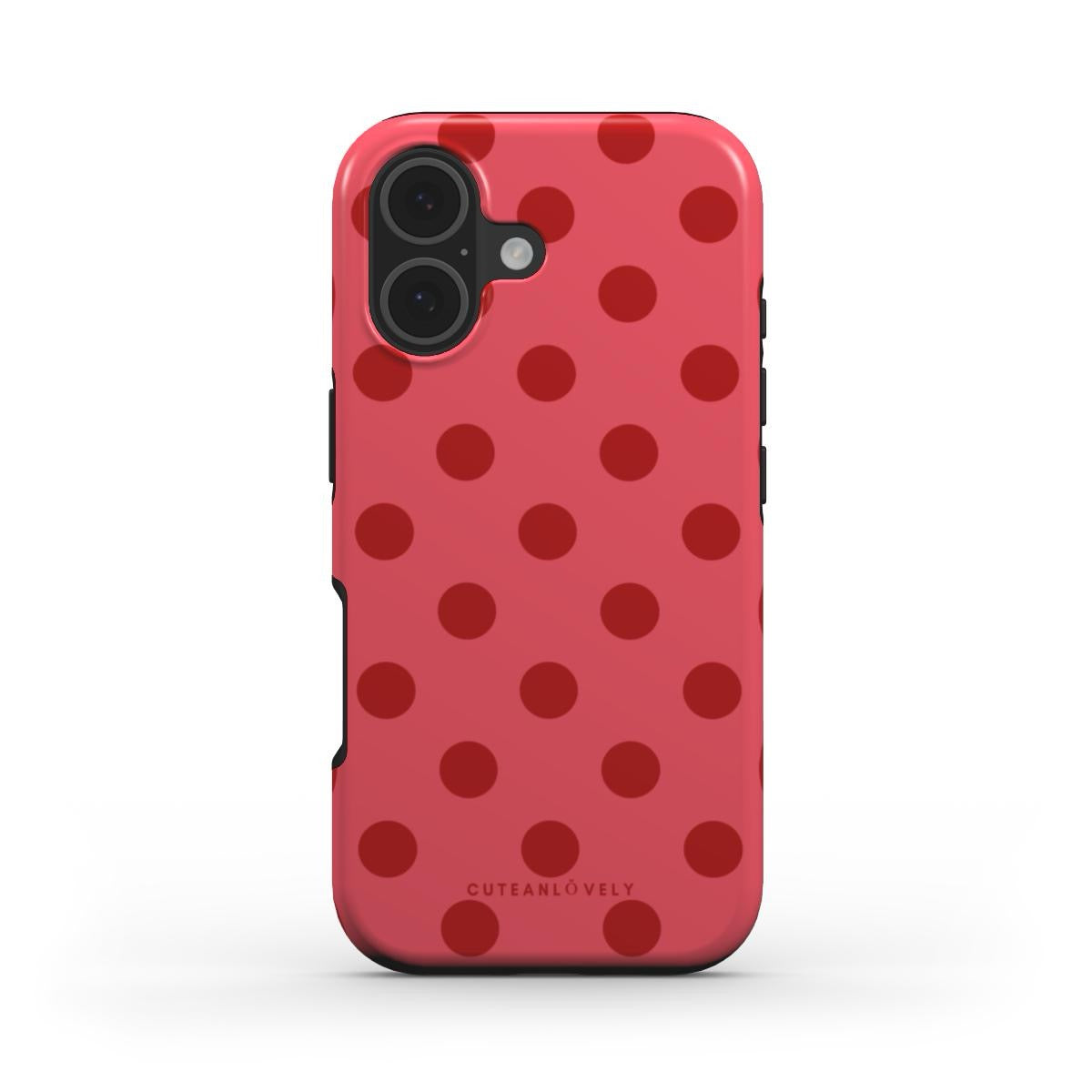 CUTEANLOVELY - Crimson Polka Dot MagSafe iPhone Case