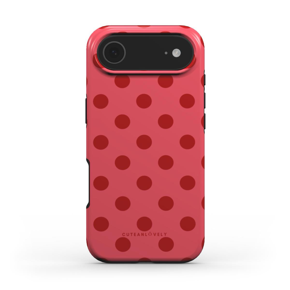 CUTEANLOVELY - Crimson Polka Dot MagSafe iPhone Case