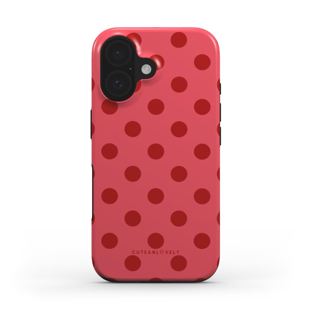CUTEANLOVELY - Crimson Polka Dot MagSafe iPhone Case