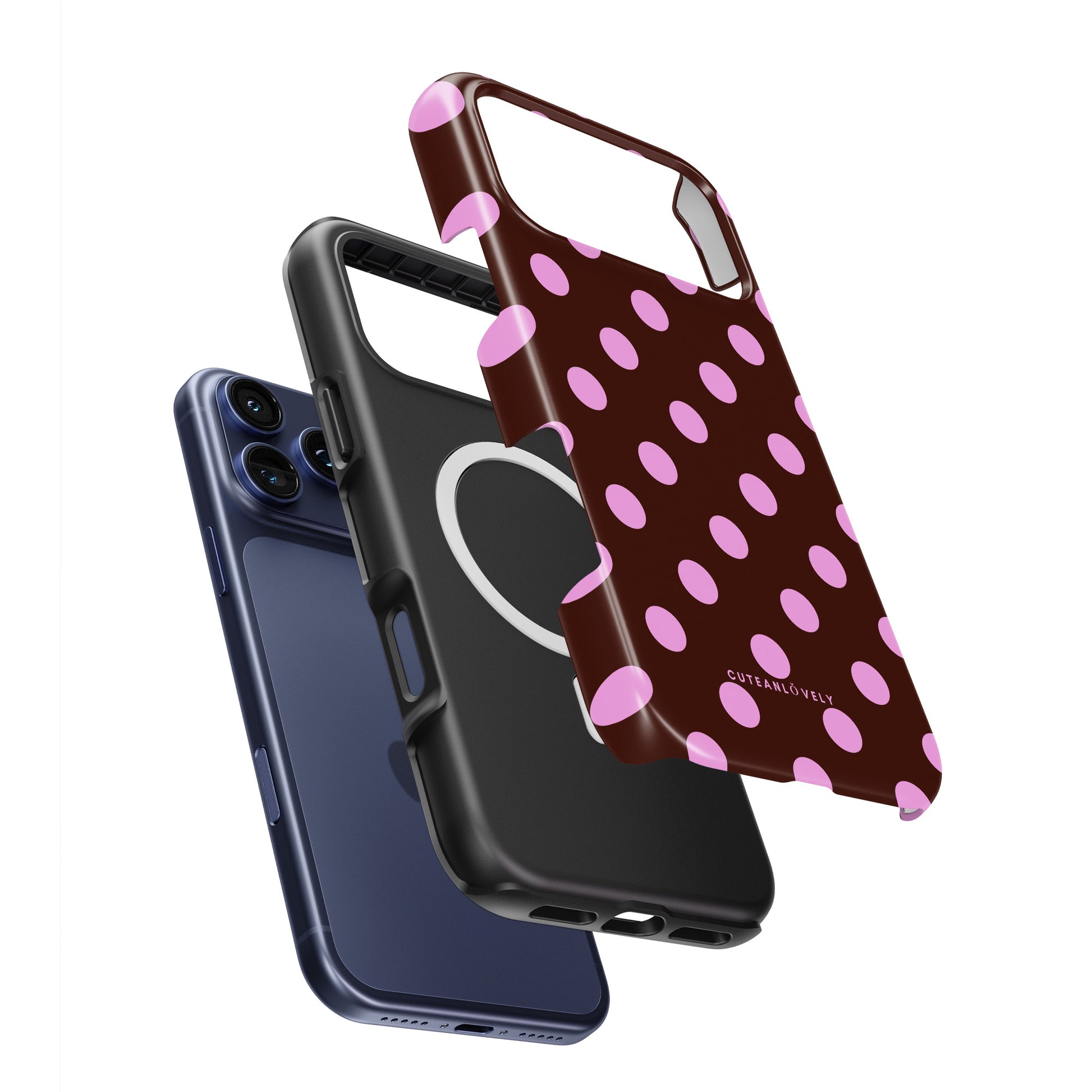 CUTEANLOVELY - Berry Polka Dot MagSafe iPhone Case