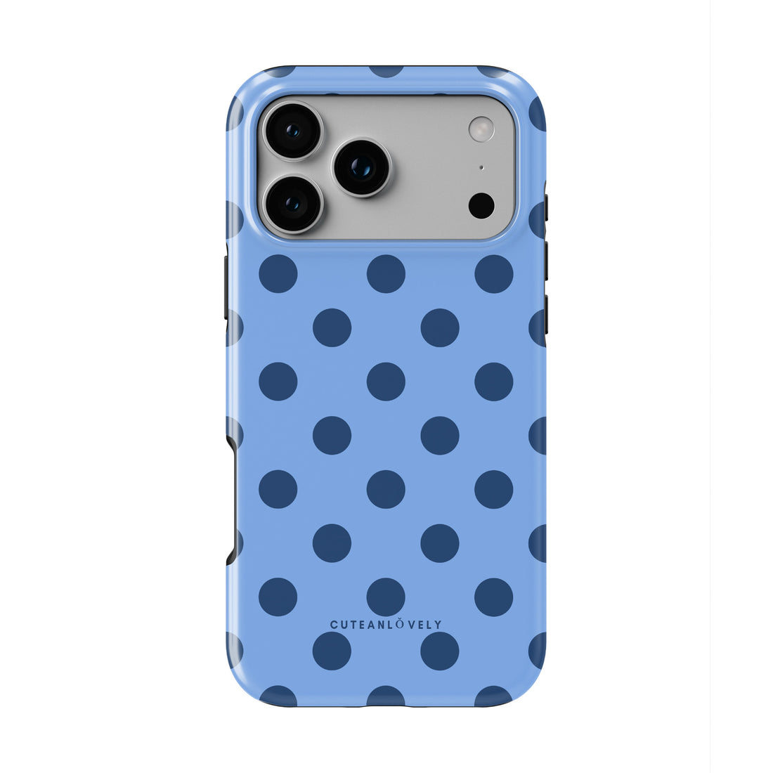 CUTEANLOVELY - Blue Polka Dot MagSafe iPhone Case