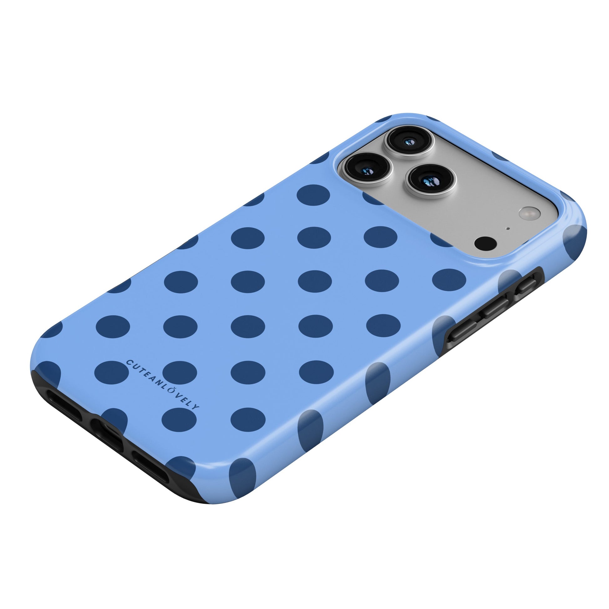 CUTEANLOVELY - Blue Polka Dot MagSafe iPhone Case