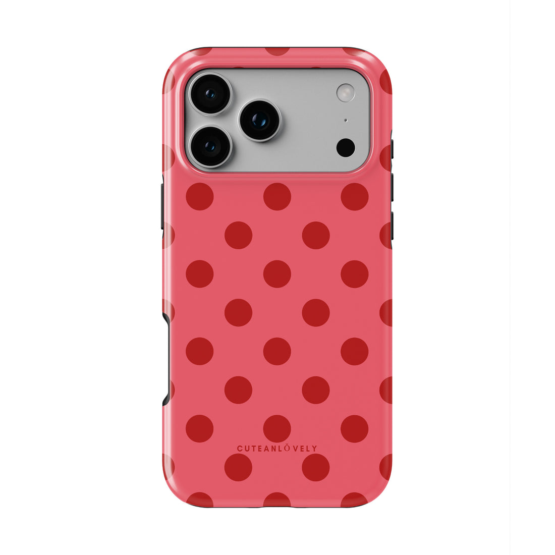 CUTEANLOVELY - Crimson Polka Dot MagSafe iPhone Case