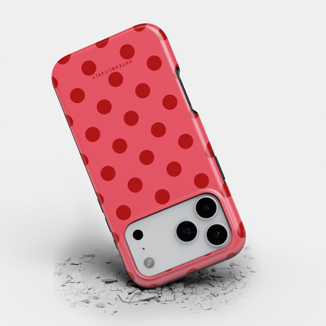 CUTEANLOVELY - Crimson Polka Dot MagSafe iPhone Case