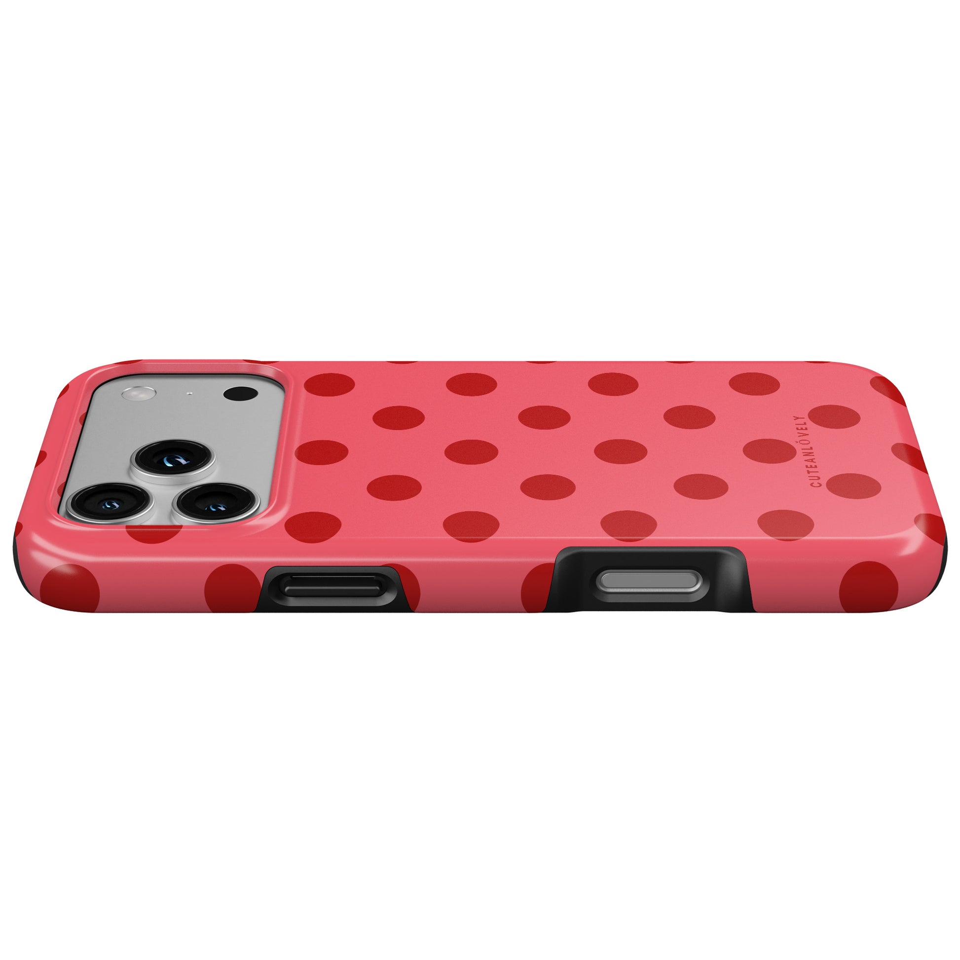 CUTEANLOVELY - Crimson Polka Dot MagSafe iPhone Case