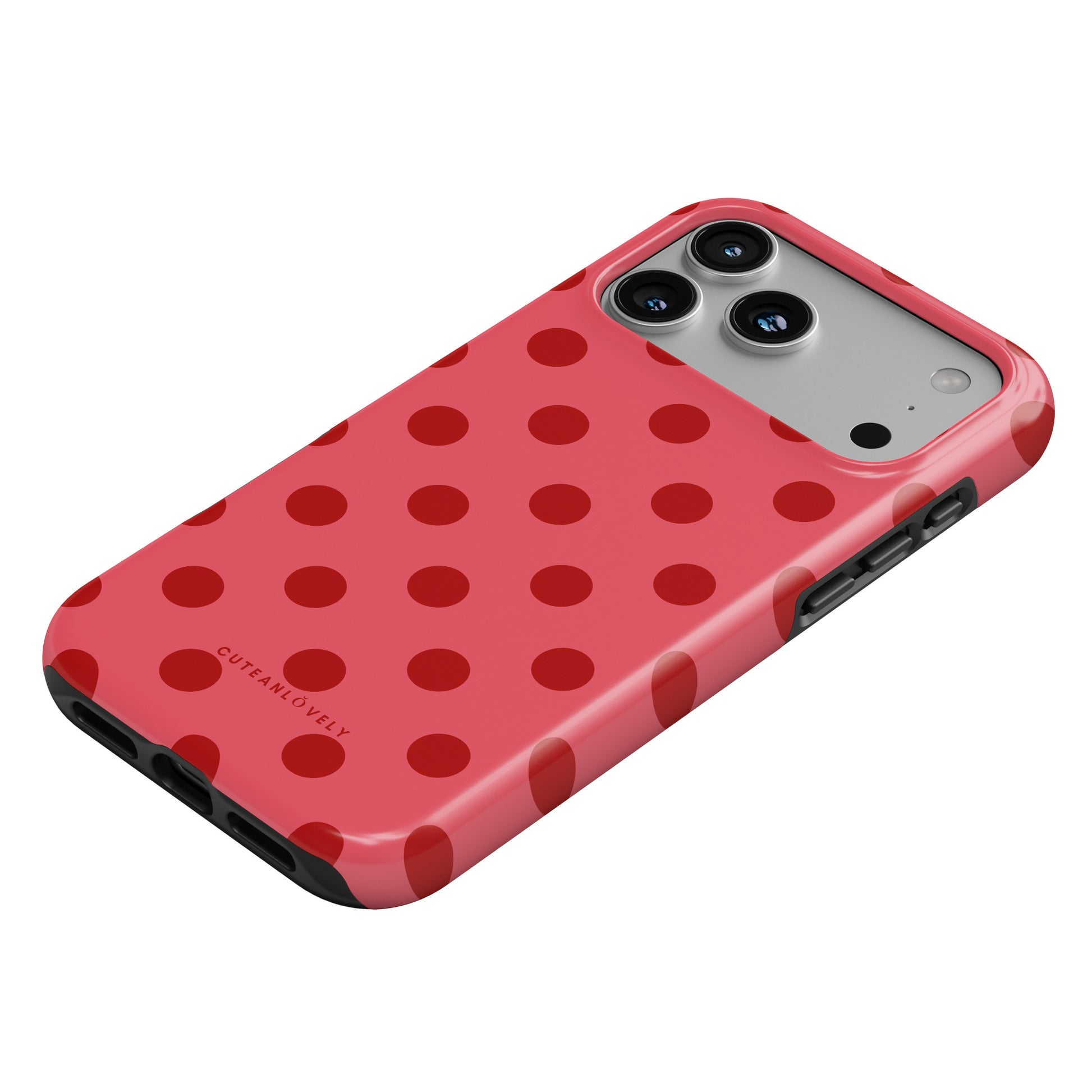 CUTEANLOVELY - Crimson Polka Dot MagSafe iPhone Case