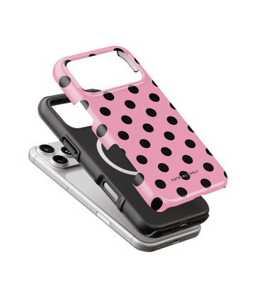 Pink Polka Dot MagSafe iPhone Case