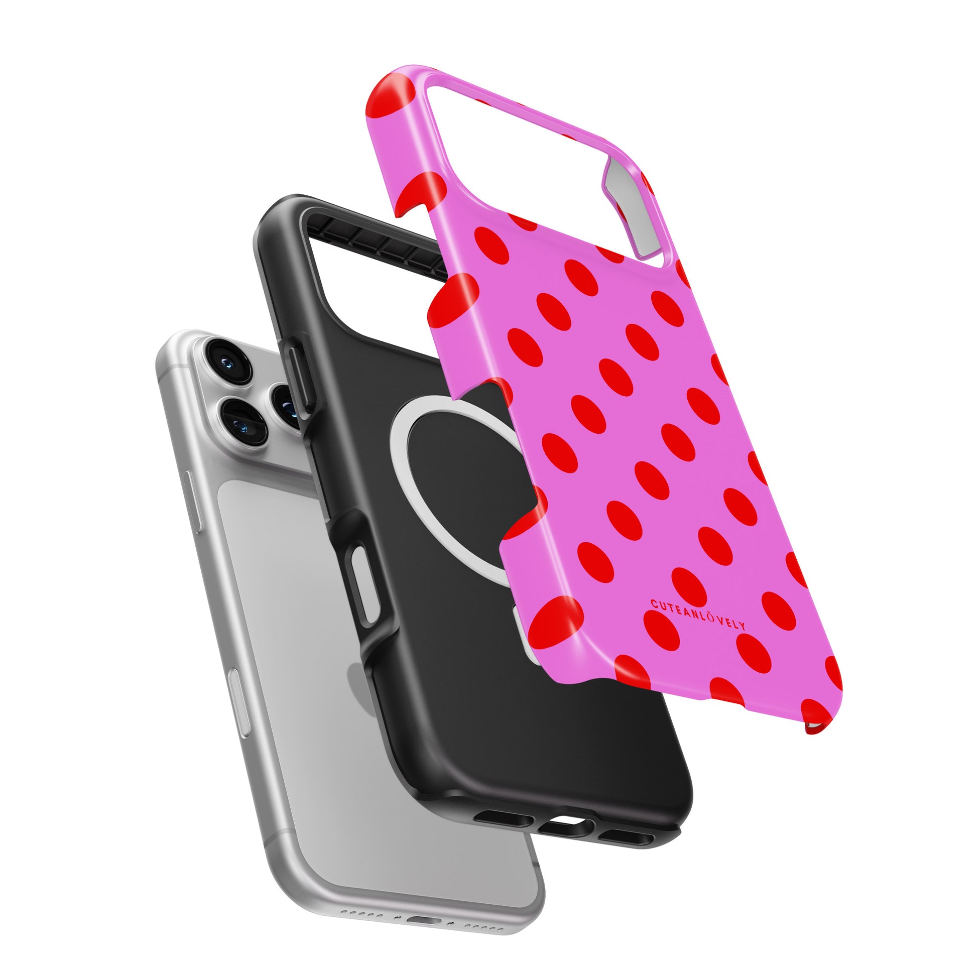 CUTEANLOVELY - Pinka Polka Dot MagSafe iPhone Case