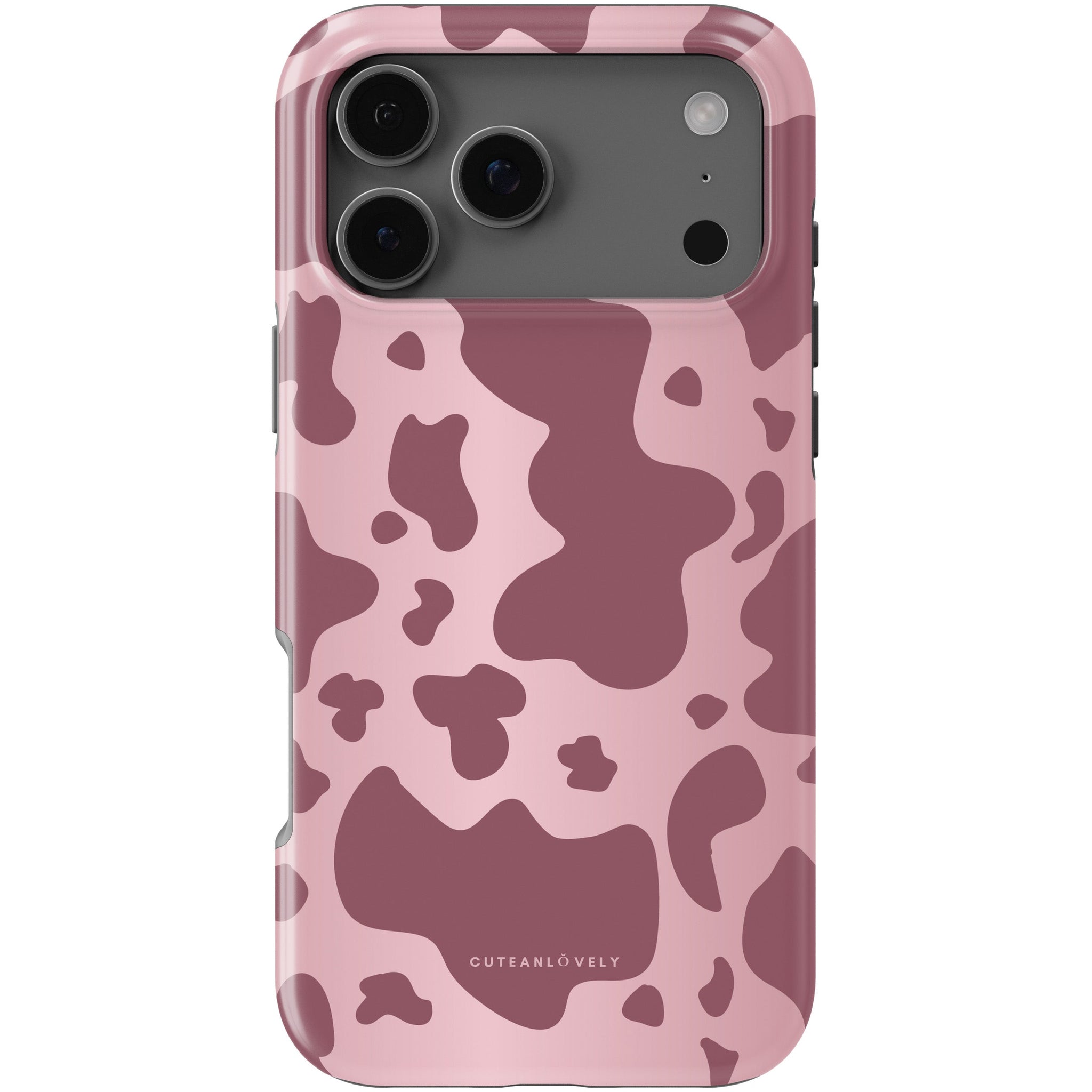 CUTEANLOVELY - Rose Cow Print MagSafe iPhone Case